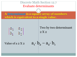 Discrete Math Section 12.7 Evaluate determinants