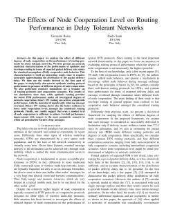 The Effects of Node Cooperation Level on Routing - Iit-Cnr