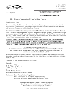 Proof of Claim Form (PTNA)