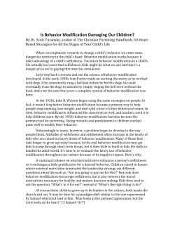 the article: Is Behavior Modification Damaging Our
