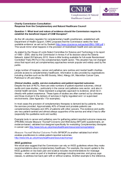Charity Commission Consultation