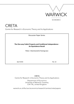 The One-way Fubini Property and Conditional Independence : An
