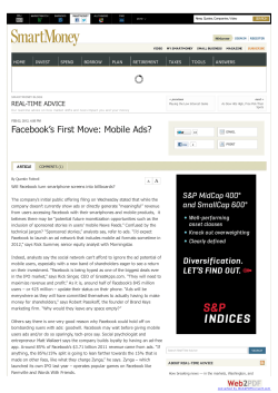 Facebook`s First Move: Mobile Ads? - Real-Time Advice