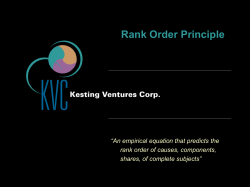 Rank Order Principle