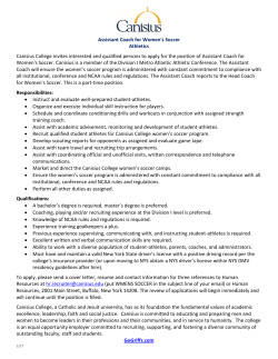 Assistant Coach for Women`s Soccer Athletics Canisius College