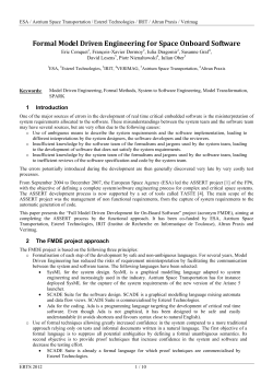 Formal Model Driven Engineering for Space Onboard Software