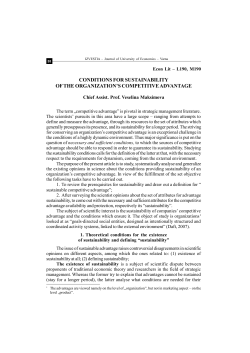 conditions for sustainability of the organization`s competitive