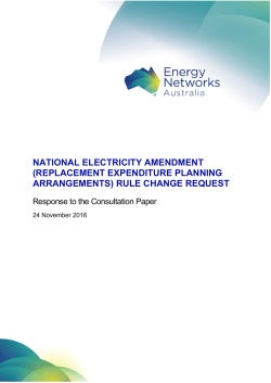 (replacement expenditure planning arrangements) rule change