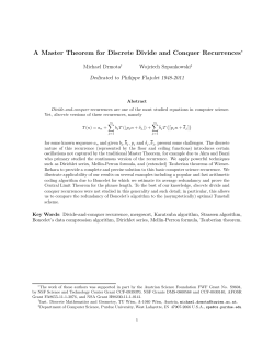 A Master Theorem for Discrete Divide and Conquer Recurrences&lowast;