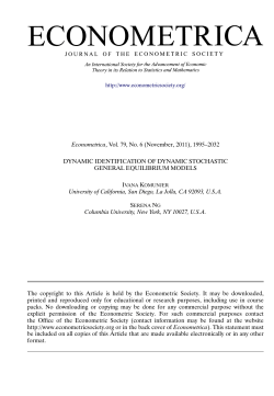 Dynamic Identification of Dynamic Stochastic General Equilibrium