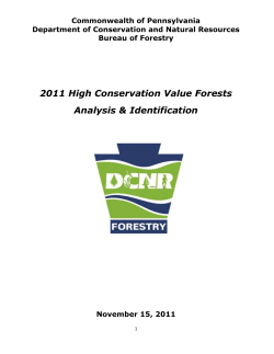 2011 High Conservation Value Forest Analysis and