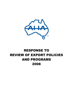 RESPONSE TO REVIEW OF EXPORT POLICIES AND PROGRAMS