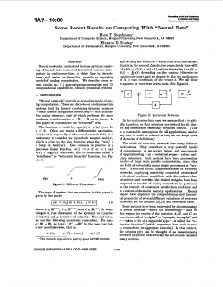 Some recent results on computing with `neural nets`