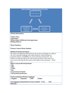 MONTGOMERY COLLEGE HEALTH CLINIC Patient Information