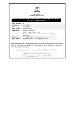 lecturer &ndash;law - Villa College