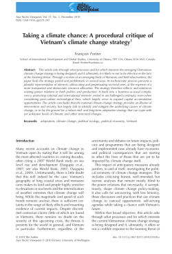 A procedural critique of Vietnam`s climate change strategy