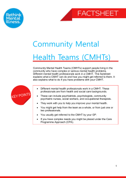 Community Mental Health Teams (CMHTs)