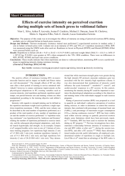 Effects of exercise intensity on perceived exertion during multiple