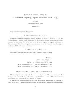 Graduate Macro Theory II: A Note On Computing Impulse