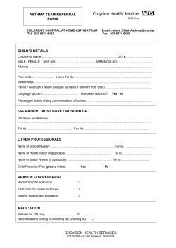 children`s hospital at home team - Home CReSS Croydon Referral