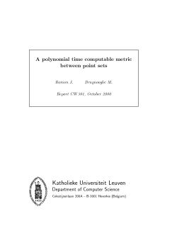 A polynomial time computable metric between point sets
