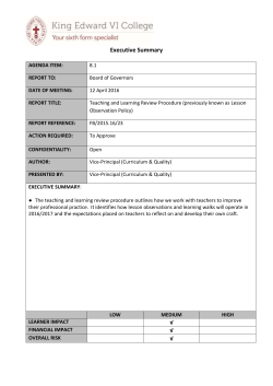 Teaching and Learning Review Procedure - 2016 -2017