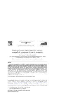 Pretend play, mirror self-recognition and imitation