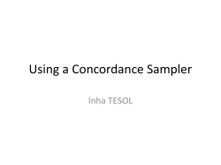 Using a Concordance Sampler