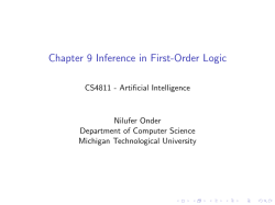 Chapter 9 Inference in First-Order Logic