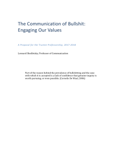 II. A Proposed Framework for the Empirical Study of &ldquo;bullshit
