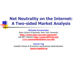 Net Neutrality on the Internet: A Two