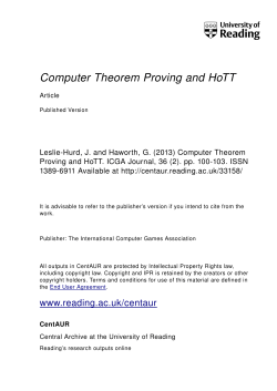 Computer Theorem Proving and HoTT