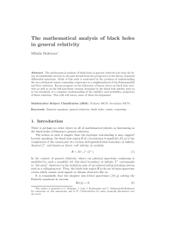 The mathematical analysis of black holes in general relativity