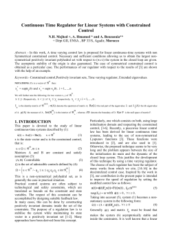Continuous Time Regulator for Linear Systems with