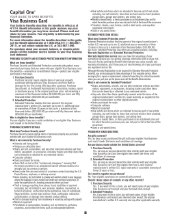 Capital One&reg; Your Guide to Card Benefits Visa Business Card