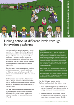 Linking action at different levels through innovation platforms