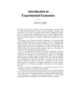 Introduction to Experimental Economics