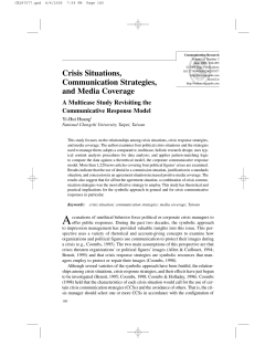 Crisis Situations, Communication Strategies, and Media Coverage