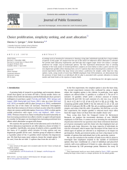 Choice proliferation, simplicity seeking, and asset allocation