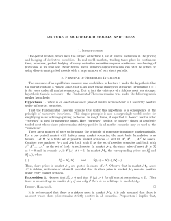 LECTURE 2: MULTIPERIOD MODELS AND TREES 1. Introduction