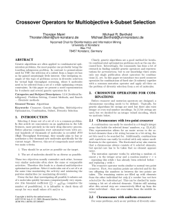 Crossover Operators for Multiobjective k