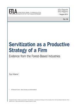Servitization as a Productive Strategy of a Firm