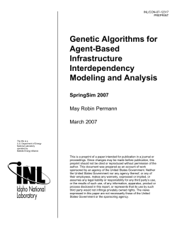 Genetic Algorithms for Agent-Based Infrastructure