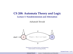 CS 208: Automata Theory and Logic - Lecture 3