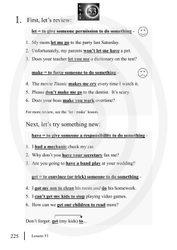 1. First, let`s review: Next, let`s try something new