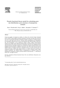 Density functional theory model for calculating pore size