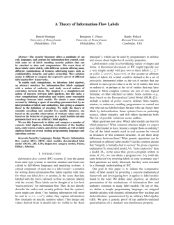A Theory of Information-Flow Labels - CIS @ UPenn