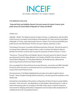 16 May 2013 Press Release Public Lecture Ankara