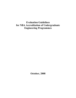 Part-I: Evaluation at the Institute level