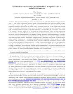 Optimization with stochastic preferences based on a general class of